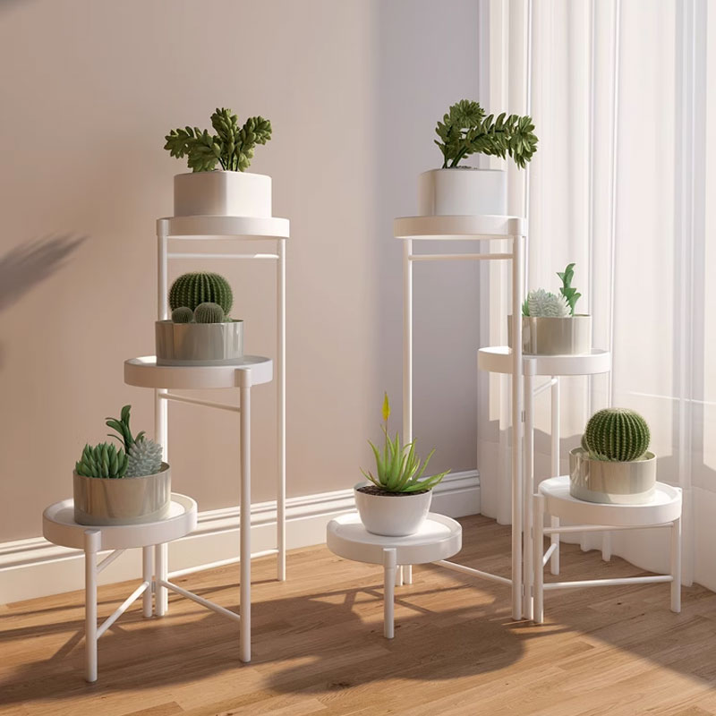 Modern Foldable Iron Plant Stand – Floor-Standing Design