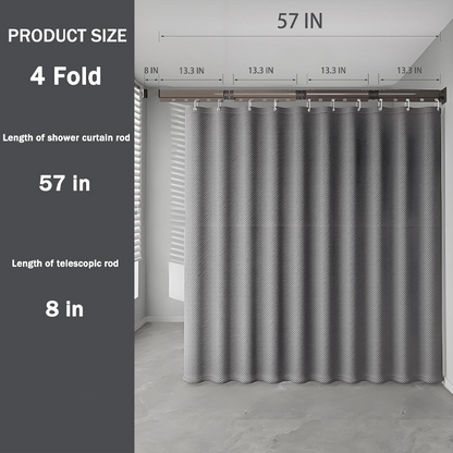 Foldable Telescopic Shower Curtain – No-Drill Installation, Waterproof & Quick-Dry