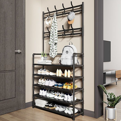Multi-Layer Shoe & Coat Rack – Large Capacity, Strong Load-Bearing