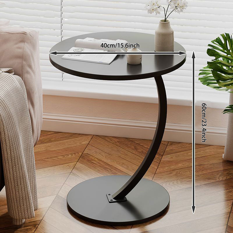 C-Shaped Iron Round-Edge Side Table – Compact & Modern Design