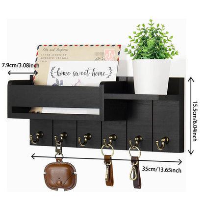 Wooden Envelope-Style Key Holder: Wall-Mounted & Space-Saving