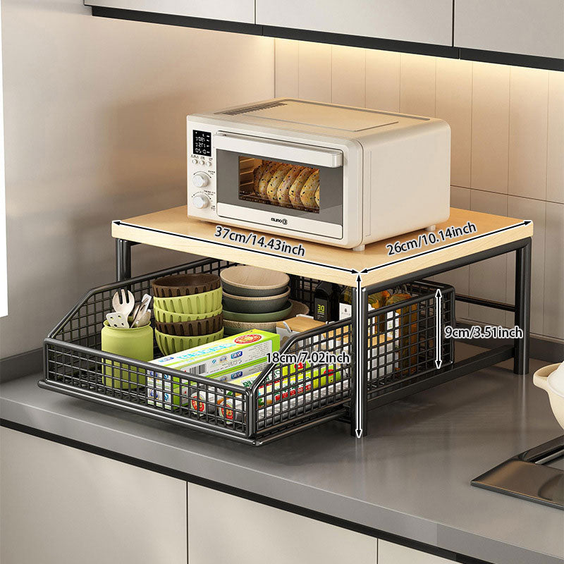 Iron Pull-Out Desktop Storage Basket: Perfect for organizing spices, snacks or cooking tools