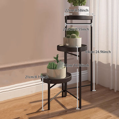 Modern Foldable Iron Plant Stand – Floor-Standing Design