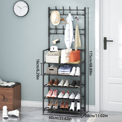 Multi-Layer Shoe & Coat Rack – Large Capacity, Strong Load-Bearing