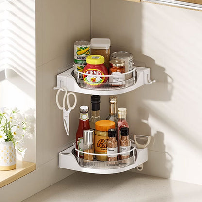 Bathroom No-Drill 360° Rotating Storage Rack – Strong Load-Bearing & Quick Drainage
