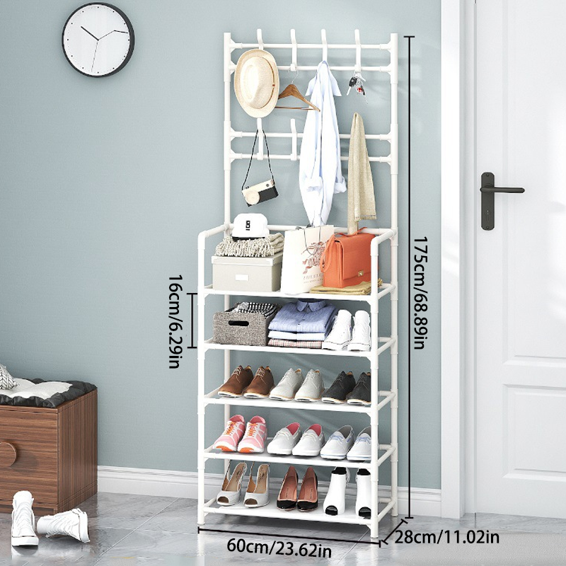 Multi-Layer Shoe & Coat Rack – Large Capacity, Strong Load-Bearing