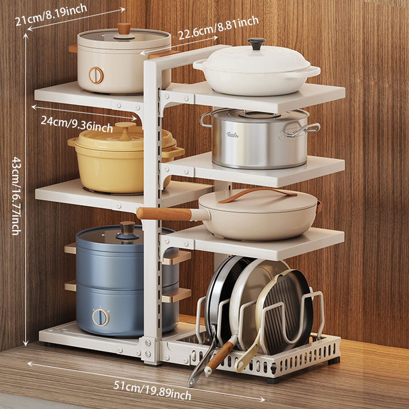 Adjustable Kitchen Pot Storage Rack – Strong Load-Bearing & Detachable
