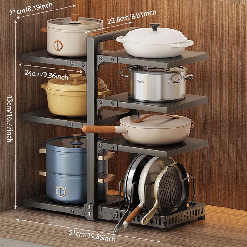 Adjustable Kitchen Pot Storage Rack – Strong Load-Bearing & Detachable