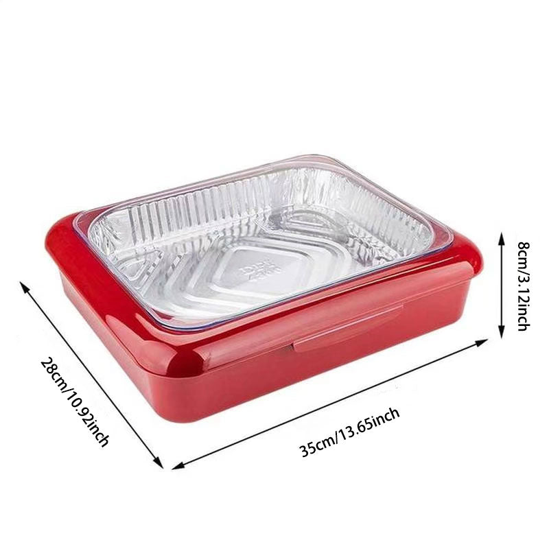 2 in 1 Foil Tray Food Storage Box: Quick Access, Fresh-Keeping Design
