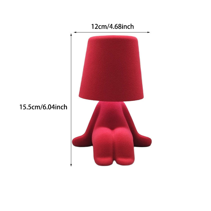 Creative Velvet Figurine Table Lamp – 3-Color Dimmable Lighting