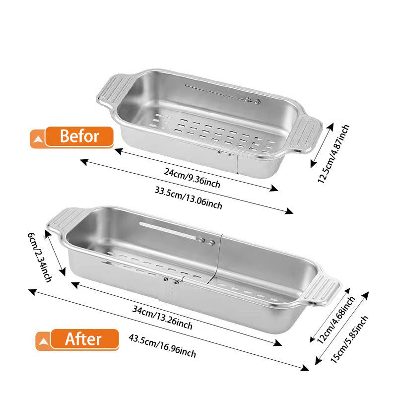 Telescopic Stainless Steel Sink Strainer Basket: Space-Saving & Fast Drain