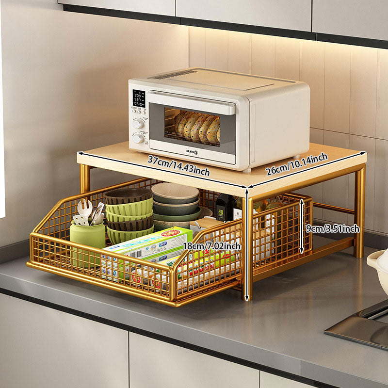 Iron Pull-Out Desktop Storage Basket: Perfect for organizing spices, snacks or cooking tools