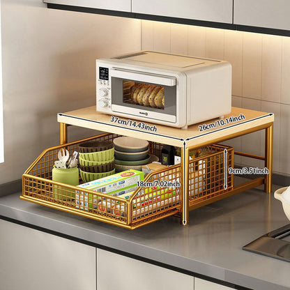 Iron Pull-Out Desktop Storage Basket: Perfect for organizing spices, snacks or cooking tools