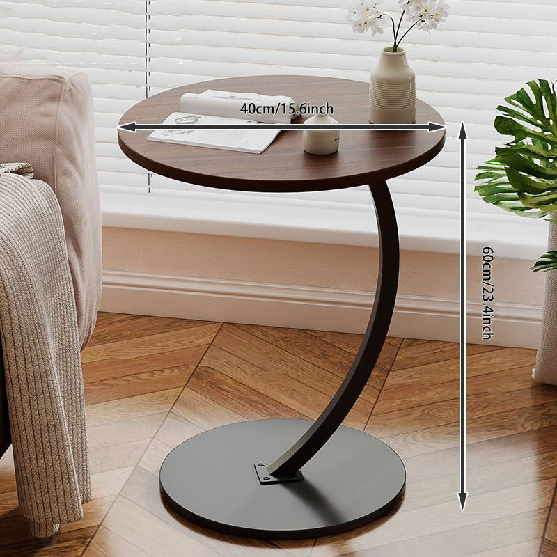 C-Shaped Iron Round-Edge Side Table – Compact & Modern Design