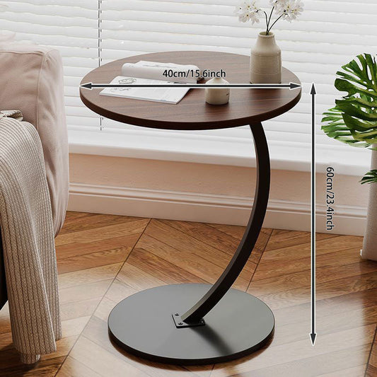 C-Shaped Iron Round-Edge Side Table – Compact & Modern Design