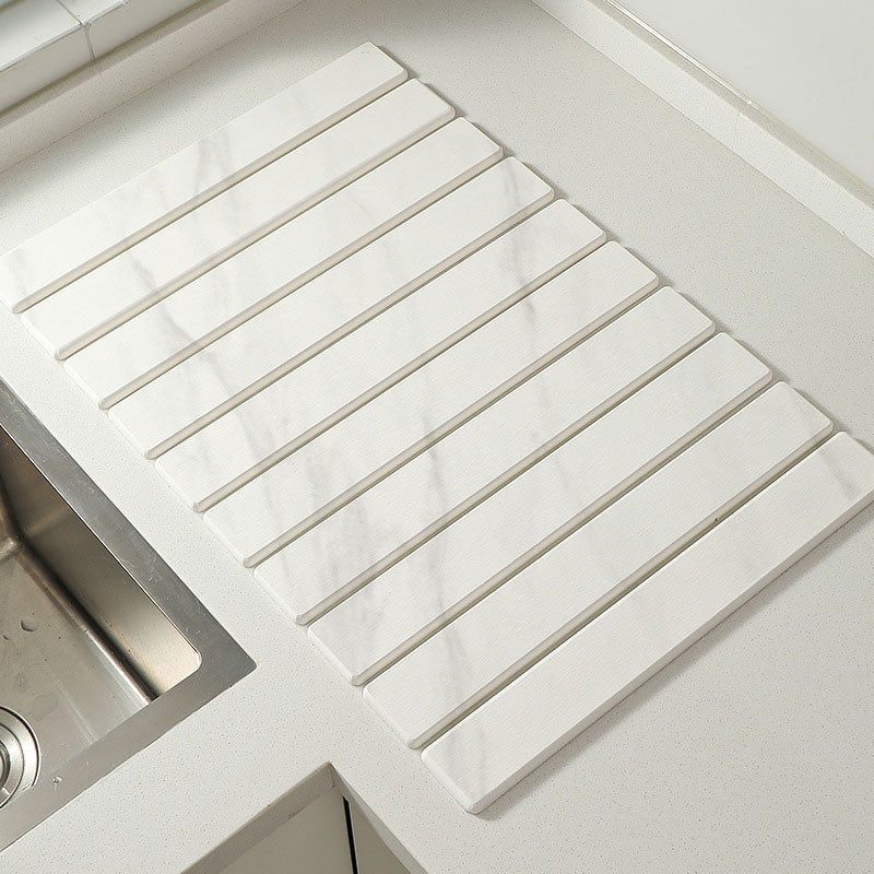 Marble-Style Diatomite Foldable Draining Mat: Quick-Dry, Heat-Resistant & Space-Saving Design