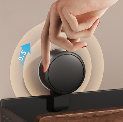 Walnut Wood Suction Wall Shelf – Tool-Free Install, Strong Hold, Large Capacity