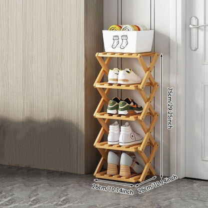 Wooden Collapsible Shoe Shelf: Space-Saving & Practical Design