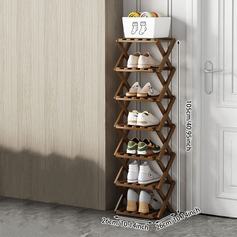 Wooden Collapsible Shoe Shelf: Space-Saving & Practical Design