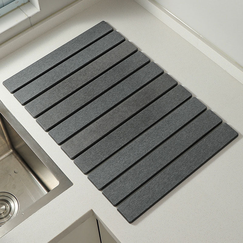 Marble-Style Diatomite Foldable Draining Mat: Quick-Dry, Heat-Resistant & Space-Saving Design