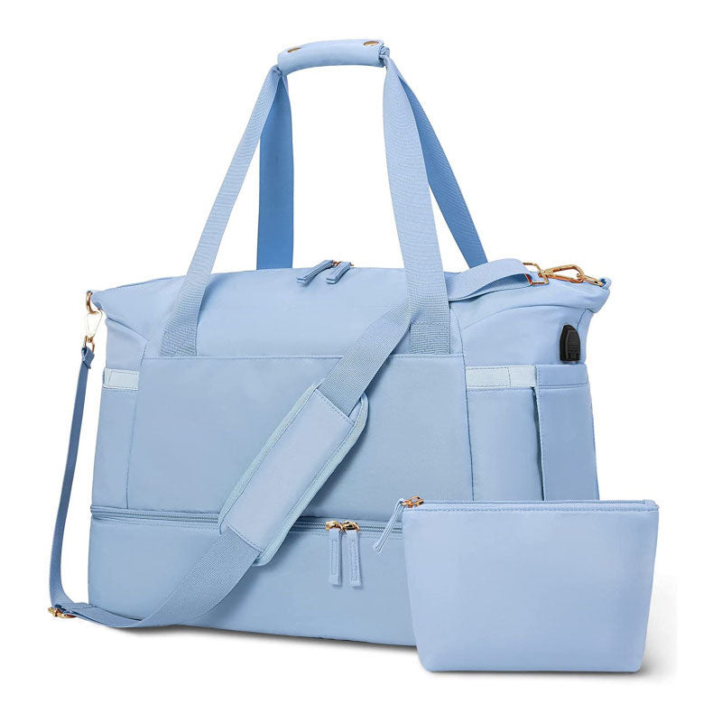 Large Capacity Crossbody Gym Bag: USB Charging Port Design, Wet-Dry Separation