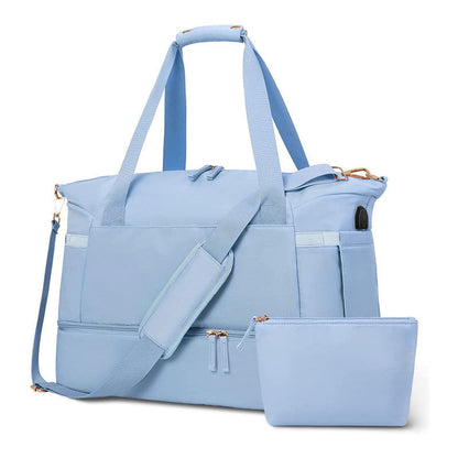 Large Capacity Crossbody Gym Bag: USB Charging Port Design, Wet-Dry Separation