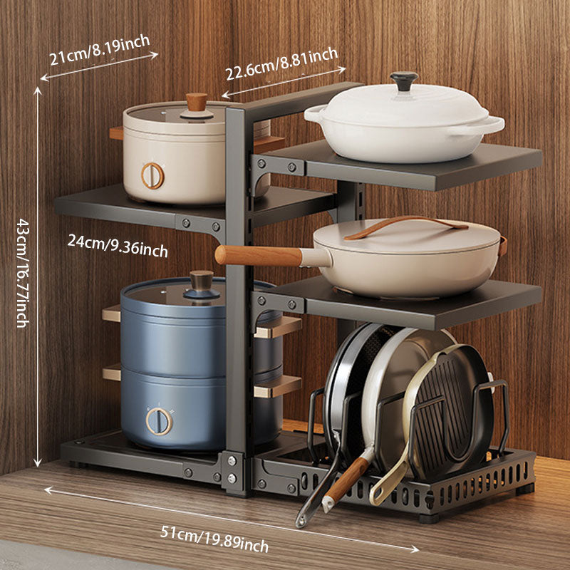 Adjustable Kitchen Pot Storage Rack – Strong Load-Bearing & Detachable