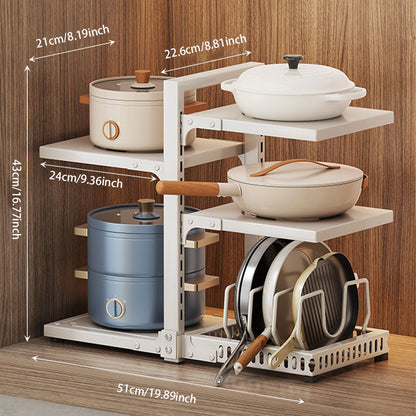 Adjustable Kitchen Pot Storage Rack – Strong Load-Bearing & Detachable