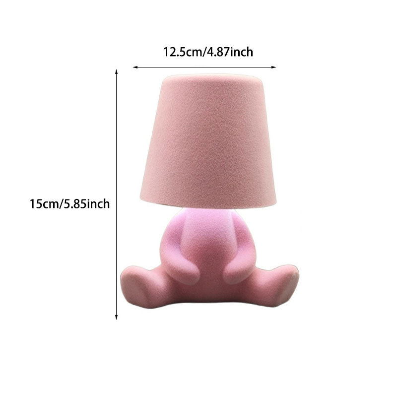 Creative Velvet Figurine Table Lamp – 3-Color Dimmable Lighting