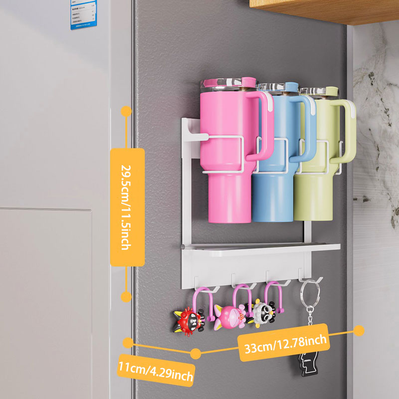 Magnetic Multi-Function Storage Shelf – Strong Load-Bearing & Built-in Hooks