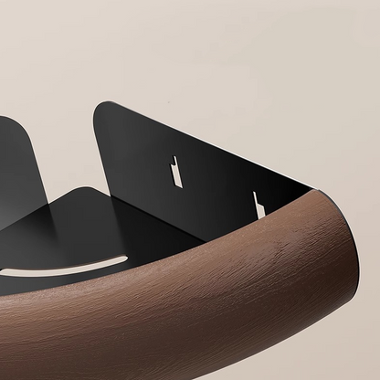 WalnutWood Suction Corner Shelf - Strong Hold, Fast Drainage & Warm Aesthetic Touch